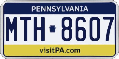 PA license plate MTH8607