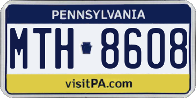 PA license plate MTH8608