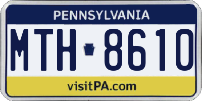 PA license plate MTH8610
