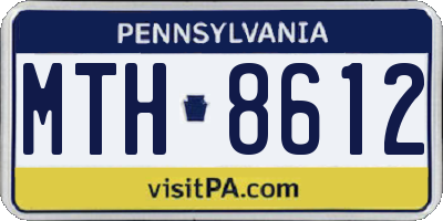 PA license plate MTH8612