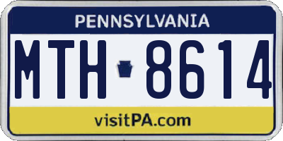 PA license plate MTH8614
