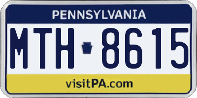 PA license plate MTH8615