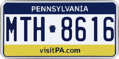 PA license plate MTH8616