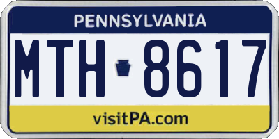 PA license plate MTH8617