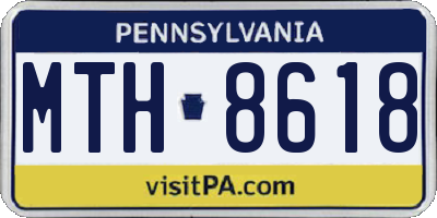 PA license plate MTH8618