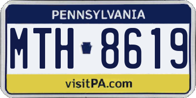 PA license plate MTH8619