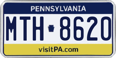 PA license plate MTH8620