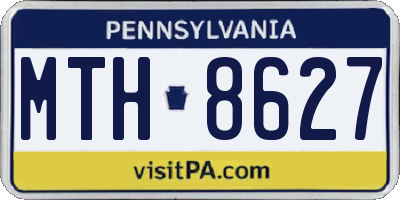 PA license plate MTH8627
