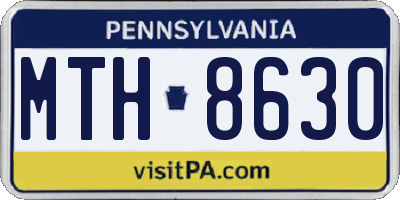 PA license plate MTH8630