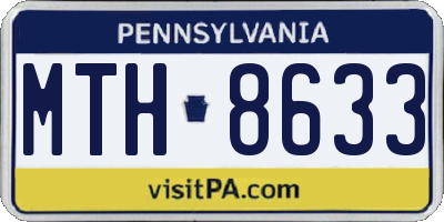 PA license plate MTH8633