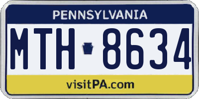 PA license plate MTH8634