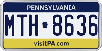 PA license plate MTH8636