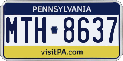 PA license plate MTH8637