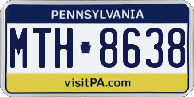 PA license plate MTH8638