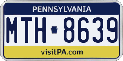 PA license plate MTH8639