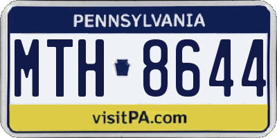 PA license plate MTH8644