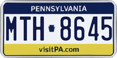 PA license plate MTH8645