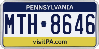 PA license plate MTH8646
