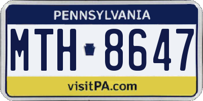 PA license plate MTH8647