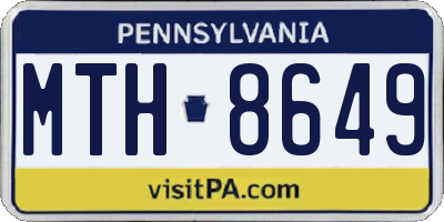 PA license plate MTH8649