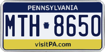 PA license plate MTH8650