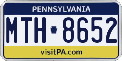 PA license plate MTH8652