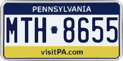 PA license plate MTH8655