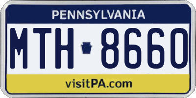PA license plate MTH8660