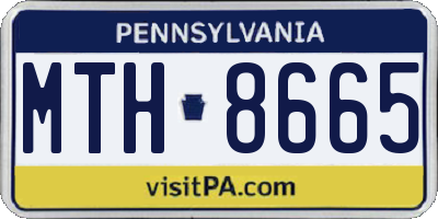PA license plate MTH8665