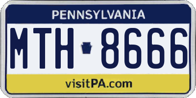 PA license plate MTH8666