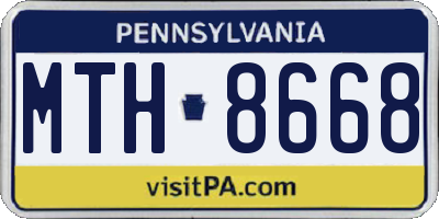 PA license plate MTH8668