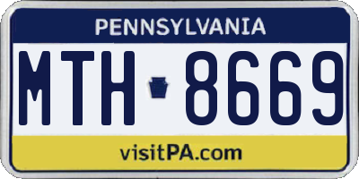 PA license plate MTH8669