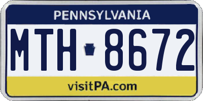 PA license plate MTH8672