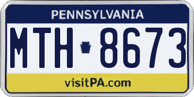 PA license plate MTH8673