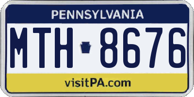 PA license plate MTH8676