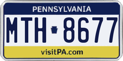 PA license plate MTH8677