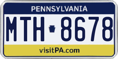 PA license plate MTH8678
