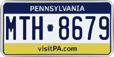 PA license plate MTH8679