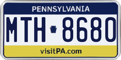 PA license plate MTH8680