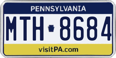 PA license plate MTH8684