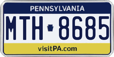 PA license plate MTH8685