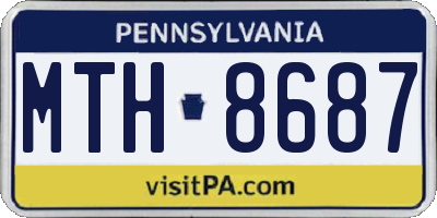 PA license plate MTH8687