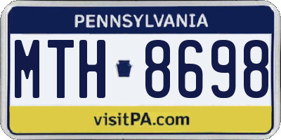 PA license plate MTH8698