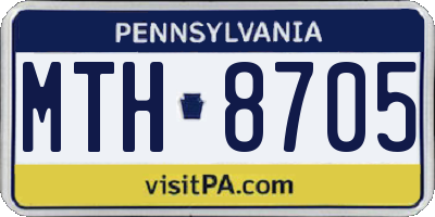 PA license plate MTH8705