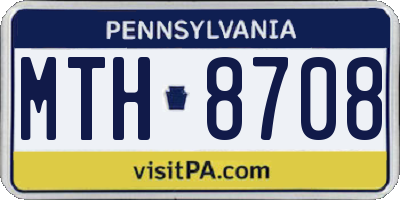 PA license plate MTH8708