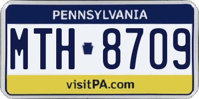 PA license plate MTH8709