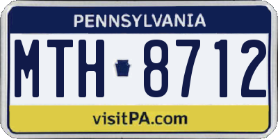 PA license plate MTH8712