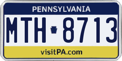 PA license plate MTH8713