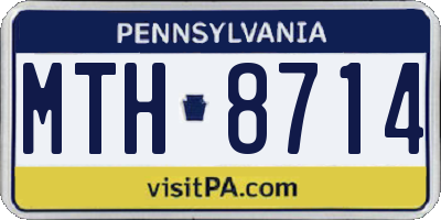 PA license plate MTH8714
