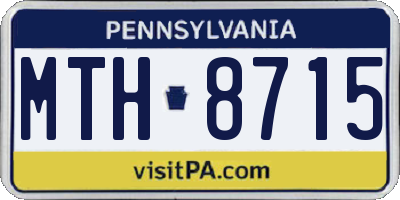 PA license plate MTH8715